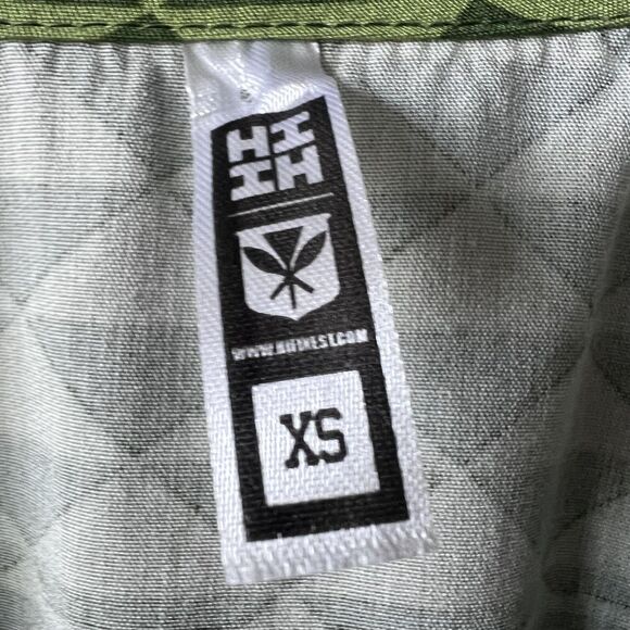 Hawaii's Finest Kimono Cardigan Womens XS Green Polynesian Tapa Open Front Wrap - Picture 6 of 10